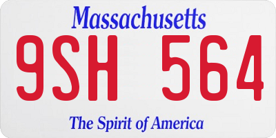 MA license plate 9SH564