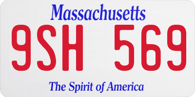MA license plate 9SH569