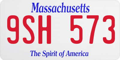 MA license plate 9SH573