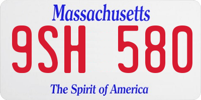 MA license plate 9SH580