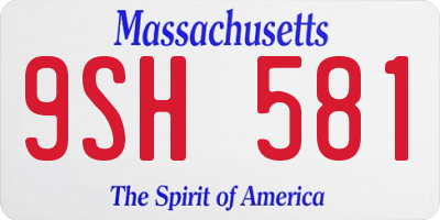 MA license plate 9SH581