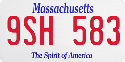 MA license plate 9SH583