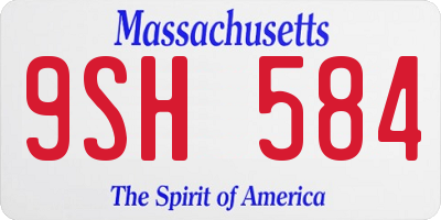 MA license plate 9SH584