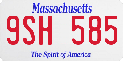 MA license plate 9SH585