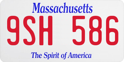 MA license plate 9SH586
