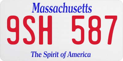 MA license plate 9SH587