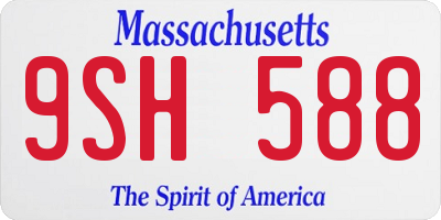 MA license plate 9SH588