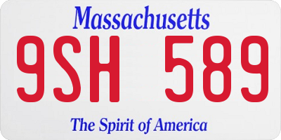 MA license plate 9SH589