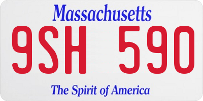 MA license plate 9SH590