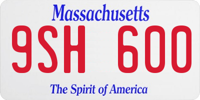 MA license plate 9SH600
