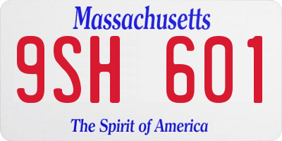 MA license plate 9SH601