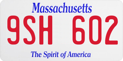 MA license plate 9SH602