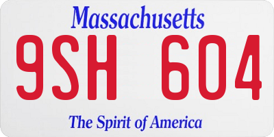 MA license plate 9SH604