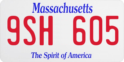 MA license plate 9SH605