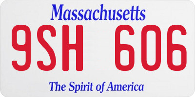 MA license plate 9SH606