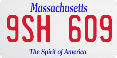 MA license plate 9SH609