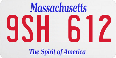 MA license plate 9SH612