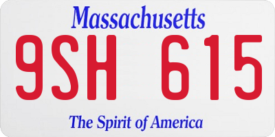 MA license plate 9SH615