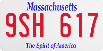 MA license plate 9SH617