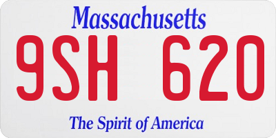 MA license plate 9SH620