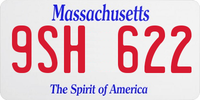 MA license plate 9SH622