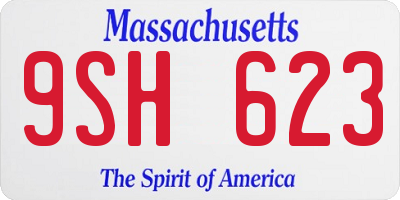 MA license plate 9SH623