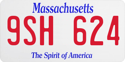 MA license plate 9SH624