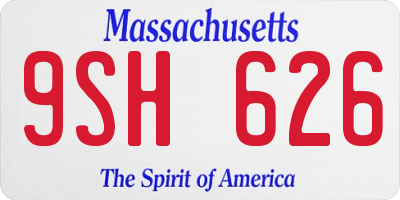 MA license plate 9SH626