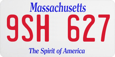 MA license plate 9SH627