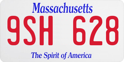 MA license plate 9SH628