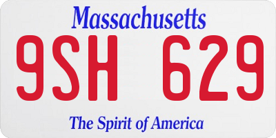 MA license plate 9SH629