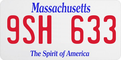 MA license plate 9SH633