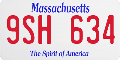 MA license plate 9SH634