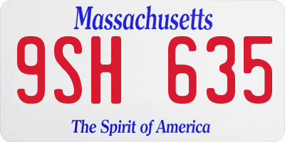 MA license plate 9SH635