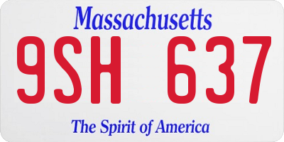MA license plate 9SH637