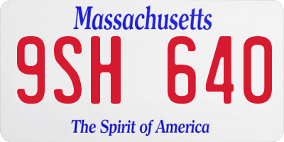 MA license plate 9SH640