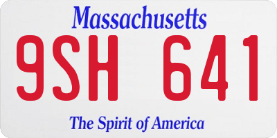 MA license plate 9SH641