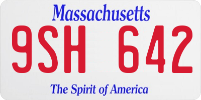 MA license plate 9SH642