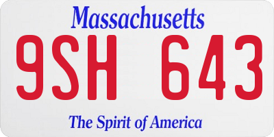 MA license plate 9SH643
