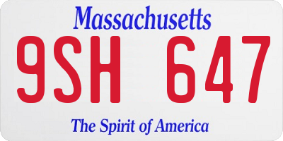 MA license plate 9SH647