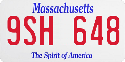 MA license plate 9SH648