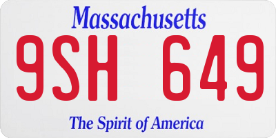 MA license plate 9SH649