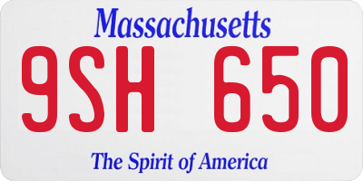 MA license plate 9SH650