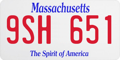 MA license plate 9SH651
