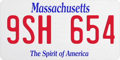 MA license plate 9SH654