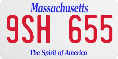 MA license plate 9SH655