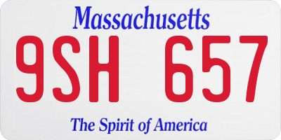 MA license plate 9SH657