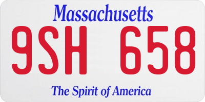 MA license plate 9SH658
