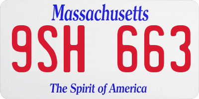 MA license plate 9SH663