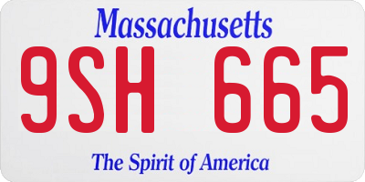 MA license plate 9SH665